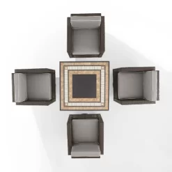 Palm Harbor 5pc Outdoor Wicker Conversation Set With Fire Table - Gray - Crosley -Outdoor Furniture Store GUEST 7eb5243a 5d24 4f82 a3ce 2c3a59c1f0fa