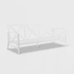 Kaplan Outdoor Metal Sofa White With Navy Cushions - Crosley -Outdoor Furniture Store GUEST 7ebc43af 5c7f 4458 9081 594c4a09c498