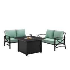 Kaplan 3pc Outdoor Conversation Set With Fire Table & 2 Loveseats - Mist - Crosley 22 Kaplan 3pc Outdoor Conversation Set With Fire Table & 2 Loveseats - Mist - Crosley -Outdoor Furniture Store GUEST 806c8463 95c6 40c0 87b4 a9e1d259a4b1