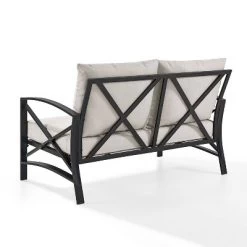 Kaplan Outdoor Metal Loveseat - Oatmeal/Bronze - Crosley -Outdoor Furniture Store GUEST 814c051e df69 4e19 9c10 f79ea03266ee