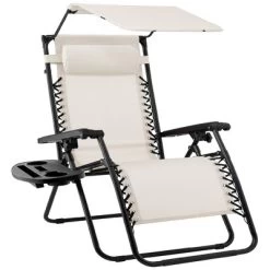 Best Choice Products Folding Zero Gravity Recliner Patio Lounge Chair W/ Canopy Shade, Headrest, Tray -Outdoor Furniture Store GUEST 818b16cb b097 4384 b94d 602490233916