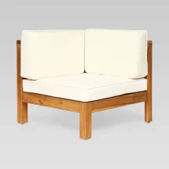 Brava 4pc Acacia Modular Sofa And Table Set - Teak/Beige - Christopher Knight Home -Outdoor Furniture Store GUEST 81f53f6e f1eb 452c 9c77 76d8e828efe6
