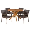 Natividad 5pc Acacia & Wicker Dining Set - Teak/Brown - Christopher Knight Home -Outdoor Furniture Store GUEST 82a958c3 7d95 473a bdc7 89f10d52a6c7