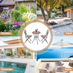 3pcs Patio Bistro Set Outdoor Patio Conversation Furniture Folding Dining Garden -Outdoor Furniture Store GUEST 82bcfd8f a192 4061 a6e9 2c1490560fb1