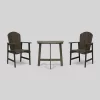 3pc Oso Acacia Wood Half-Round Patio Bistro Set Gray - Christopher Knight Home