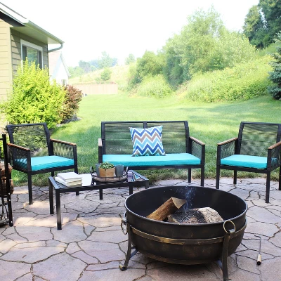 Sunnydaze Decor Sunnydaze Outdoor Rattan Coachford Patio Conversation Furniture Set With Loveseat, Chairs, Seat Cushions, And Coffee Table - 4pc 9 Sunnydaze Decor Sunnydaze Outdoor Rattan Coachford Patio Conversation Furniture Set With Loveseat, Chairs, Seat Cushions, And Coffee Table - 4pc - Image 7