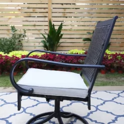 7pc Patio Dining Set With 360 Swivel Chairs With Cushions And 59"x35" Steel Table - Captiva Designs -Outdoor Furniture Store GUEST 836672d9 bd99 49fb b5bd 47ac1bf332bd