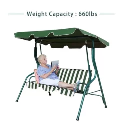 Costway 3 Seats Patio Backyard Canopy Steel Frame Swing Glider Hammock Cushioned -Outdoor Furniture Store GUEST 84403099 d1d9 432f b779 dcb2e87484a7