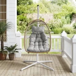 Toluca Hanging Outdoor Boho Egg Chair With Cushion - Saracina Home -Outdoor Furniture Store GUEST 8502028c b595 43dd 8fef 83b2c522826c