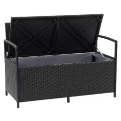 Parksville Patio Storage Bench - Black - CorLiving -Outdoor Furniture Store GUEST 8574fc05 85c2 4d56 9a01 4e35a87f82ae