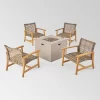 Augusta 5pc Wood & Wicker Club Chairs & Fire Pit Set - Natural/Gray/Light Gray - Christopher Knight Home -Outdoor Furniture Store GUEST 85e69ae3 a5b2 4ead 9dda e0a751c6755f