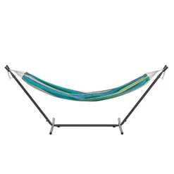 Emma And Oliver Cotton Two Person Hammock With Space Saving Steel Stand, Premium Carry Bag And Hanging Hardware -Outdoor Furniture Store GUEST 86659440 6bcb 4ed7 84c1 48dac08811e2
