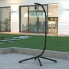 Emma And Oliver Sturdy Powder Coated Steel C-Stand With Offset Base For Hanging Chairs - Black -Outdoor Furniture Store GUEST 86743eee 6f02 4765 9518 cea963f9ff48