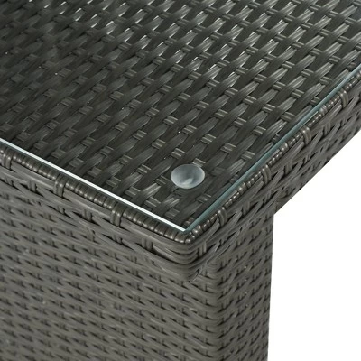 6pc Outdoor Wicker Set With Loveseats, Sofa, Chair, Coffee Table & Bench - Beige - GODEER 14 6pc Outdoor Wicker Set With Loveseats, Sofa, Chair, Coffee Table & Bench - Beige - GODEER - Image 12