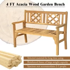 Costway Patio Outdoor Solid Wood Bench Folding Loveseat Chair Park Garden Deck Furniture 16 Costway Patio Outdoor Solid Wood Bench Folding Loveseat Chair Park Garden Deck Furniture -Outdoor Furniture Store GUEST 86be3169 2b37 44b4 a0ee 51906ccd86d2