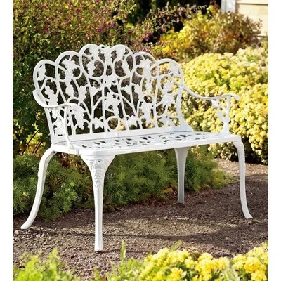 Grapevine Garden Bench In Powder-Coated Aluminum 5 Grapevine Garden Bench In Powder-Coated Aluminum - Image 3
