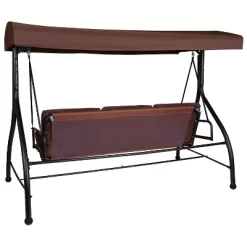 Emma And Oliver 3-Seat Outdoor Steel Converting Patio Swing And Bed Canopy Hammock In Brown 22 Emma And Oliver 3-Seat Outdoor Steel Converting Patio Swing And Bed Canopy Hammock In Brown -Outdoor Furniture Store GUEST 88184dc8 8dea 4667 ba67 25150126bbe9