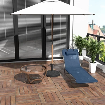 Outsunny Portable Sun Lounger, Lightweight Folding Chaise Lounge Chair W/ Adjustable Backrest & Pillow For Beach, Poolside And Patio 3 Outsunny Portable Sun Lounger, Lightweight Folding Chaise Lounge Chair W/ Adjustable Backrest & Pillow For Beach, Poolside And Patio