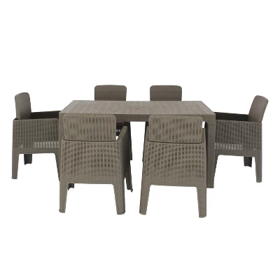 Lucca 7pc Dining Set With Cushions - Gray/Beige - DUKAP 4 Lucca 7pc Dining Set With Cushions - Gray/Beige - DUKAP - Image 2