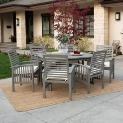 Ravenscroft 7pc Acacia Wood Patio Dining Set With Expandable Table Gray Wash - Saracina Home -Outdoor Furniture Store GUEST 889c2880 646f 4dc8 8afa 505dda3449d8