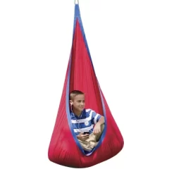 HearthSong HugglePod Deluxe Indoor/Outdoor Sturdy Cotton Canvas Hanging Chair For Kids With Inflatable Cushion -Outdoor Furniture Store GUEST 88b6b083 be2f 4569 9911 60a369b869ad