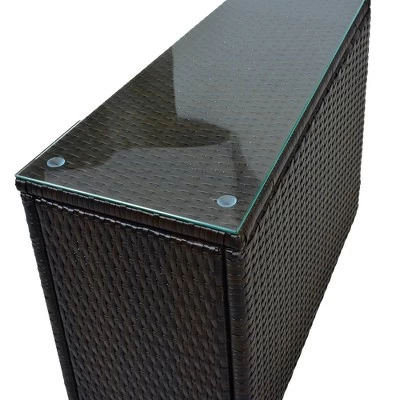 4pc Wicker Half-Moon Patio Set With Cushions - Brown/Beige - GODEER 17 4pc Wicker Half-Moon Patio Set With Cushions - Brown/Beige - GODEER - Image 15