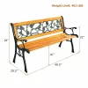 Costway Patio Park Garden Bench Porch Chair Outdoor Deck Cast Iron Hardwood Rose -Outdoor Furniture Store GUEST 890b31f6 989b 476f b0ae 574bdefa0de3
