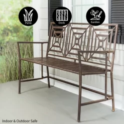 Evergreen Bronze Square Back Garden Bench -Outdoor Furniture Store GUEST 895ba5f6 0033 4d3f b16f 9a1632e296d7