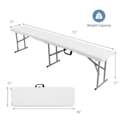 Costway 6 FT Portable Folding Bench Outdoor Picnic Bench 550 Lbs Limited For Dining -Outdoor Furniture Store GUEST 8a7b243f 32b5 4ae5 a613 93c6763eca9a