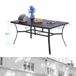 7pc Patio Dining Set With 360 Swivel Chairs With Cushions And 59"x35" Steel Table - Captiva Designs -Outdoor Furniture Store GUEST 8adf83dd 51f8 4ff1 af2e 77b7fd56ed9e