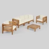Oana 6pc Acacia Wood Sofa Chat Set Teak/Beige - Christopher Knight Home -Outdoor Furniture Store GUEST 8b203cd5 4ef0 4e78 856d 94d1173142f9
