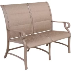 Aluminum Bench Chair With Streamlined Armrests For 2 Persons - Natural - WELLFOR