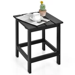 Tangkula 15" Outdoor Square Side End Table Wooden Coffee Table Suitable For Garden Patio Balcony White/Gray/Black -Outdoor Furniture Store GUEST 8c6ab756 17f9 424c 87da ed8a033aa709
