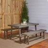 Renaissance 3pc Outdoor Patio Picnic Dining Set - Gray - Vifah