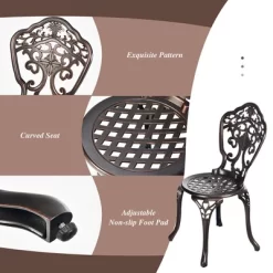 Costway 3PCS Patio Bistro Set Round Table Chairs All Weather Cast Aluminum Yard -Outdoor Furniture Store GUEST 8cd4728b 4903 4621 8da2 a30dad70862e