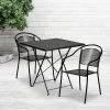 Emma And Oliver Commercial Grade 28" Square Black Folding Patio Table Set-2 Round Back Chairs -Outdoor Furniture Store GUEST 8cdd29d9 388a 4613 b36e 60c525d9c53f
