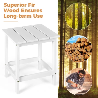 Costway 2PCS Patio Adirondack Chair Side Table Set Solid Wood Garden Deck White 8 Costway 2PCS Patio Adirondack Chair Side Table Set Solid Wood Garden Deck White - Image 6