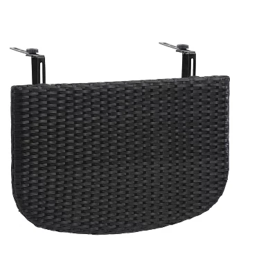 Parksville Rattan Foldable Balcony Table - Black - CorLiving 6 Parksville Rattan Foldable Balcony Table - Black - CorLiving - Image 4