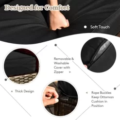 Tangkula 9PCS Outdoor Patio Furniture Set With 30" Propane Fire Pit Table PE Wicker Space-Saving Sectional Sofa Set W/ Storage Box & Cushions -Outdoor Furniture Store GUEST 8dea992b b516 4dd6 9fad e0b9dd5630cb