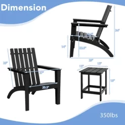 Tangkula 3PCS Patio Adirondack Chair Side Table Set Solid Wood Garden Deck Bistro Set Classic Furniture -Outdoor Furniture Store GUEST 8e101953 78b5 4901 af95 06870451f3b8