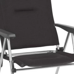 Lafuma Alu Cham Air Comfort Padded Adjustable Folding Outdoor Camping Mesh Sling Armchair Seat With High Ergonomic Backrest, Acier Black -Outdoor Furniture Store GUEST 8e53e924 f30a 402c 957f 5b1adc69970c