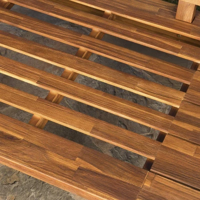 Hillcrest 4pc Acacia V-Shaped Outdoor Patio Sectional Sofa Set - Natural/White - Christopher Knight Home 5 Hillcrest 4pc Acacia V-Shaped Outdoor Patio Sectional Sofa Set - Natural/White - Christopher Knight Home - Image 3