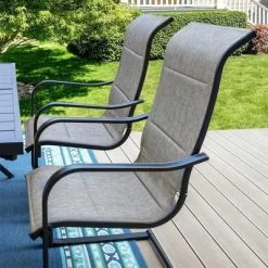 Patio Set With Steel Table With 1.57" Umbrella Hole & Metal Sling C-Spring Arm Chairs - Captiva Designs -Outdoor Furniture Store GUEST 8e68fa6f cb62 4e22 b0fa 6ad098c2666f