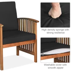 Tangkula 4PCS Patio Acacia Wood Sofa Set Conversation Couch Coffee Table With Cushions 16 Tangkula 4PCS Patio Acacia Wood Sofa Set Conversation Couch Coffee Table With Cushions -Outdoor Furniture Store GUEST 8eacc82a a708 4d67 b5d2 91e498cd079d