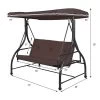 Costway Converting Outdoor Swing Canopy Hammock 3 Seats Patio Deck Furniture Brown -Outdoor Furniture Store GUEST 8ebef569 81d9 4091 b17e b5325c409546