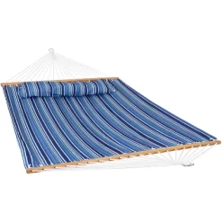 Sunnydaze Decor Sunnydaze 2-Person Quilted Printed Fabric Spreader Bar Hammock/Pillow With S Hooks And Hanging Chains - 450 Lb Weight Capacity -Outdoor Furniture Store GUEST 8f04b690 dd50 4e3c 84fa fdd0ecd15ac4