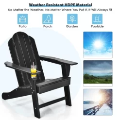 Costway HDPE Patio Adirondack Chair & Folding Footrest Set All-Weather Outdoor WhiteBlackGreyTurquoise -Outdoor Furniture Store GUEST 8fb5bfa7 7d2e 4612 8e66 683a7452bfd6