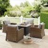 Bradenton 5pc Outdoor Wicker Arm Chair & Fire Table Set - Crosley -Outdoor Furniture Store GUEST 8fbe2319 8688 4b7a 8040 cead5c9694e9