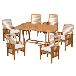 7pc Acacia Wood Patio Dining Set With Cushions - Saracina Home -Outdoor Furniture Store GUEST 9072023e f892 4abd acae 5ef356f7347a