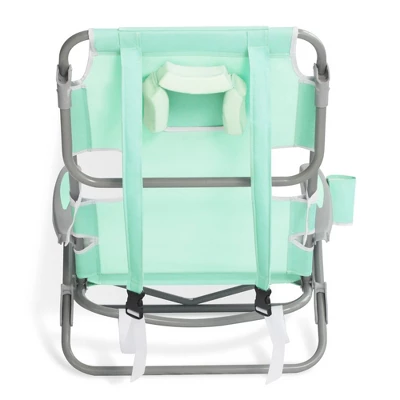 Ostrich Lightweight Portable Outdoor On Your Back Folding Chair For Relaxing With 5 Seat Adjustment Backpack Straps And Cup Holder, Teal (3 Pack) 6 Ostrich Lightweight Portable Outdoor On Your Back Folding Chair For Relaxing With 5 Seat Adjustment Backpack Straps And Cup Holder, Teal (3 Pack) - Image 4